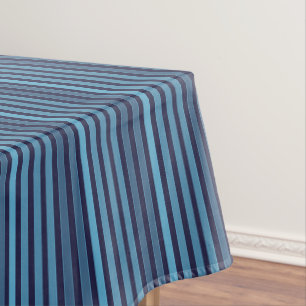 Striped plain pattern retro blue tablecloth
