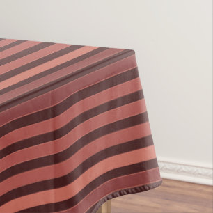 Striped plain pattern retro brown tablecloth