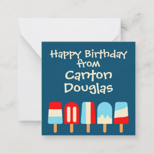 Striped Popsicles Personalised Gift Enclosure Card
