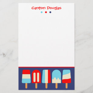 Striped Popsicles Personalised Stationery