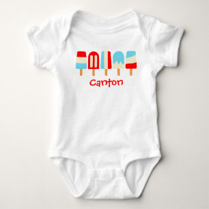 Striped Popsicles Personalised T-shirt Bodysuit
