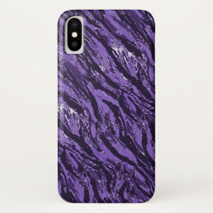 Striped Purple Camo iPhone X Case