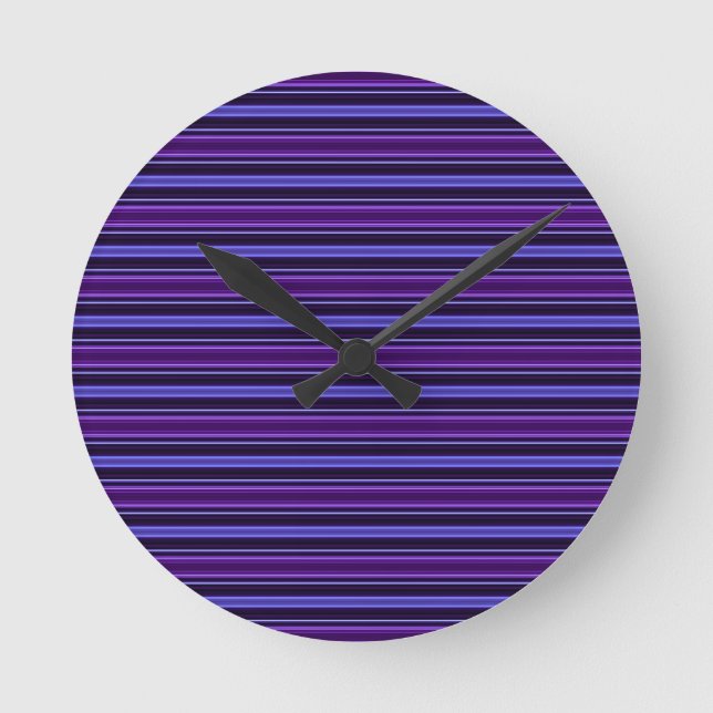 Striped Purples Round Clock (Front)
