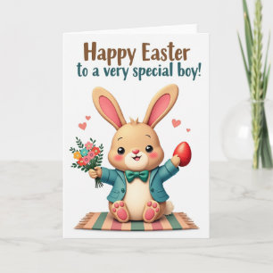 Striped Rabbit Holiday Card
