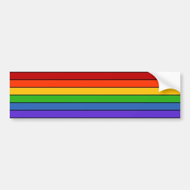 Striped Rainbow Bumper Sticker (Front)