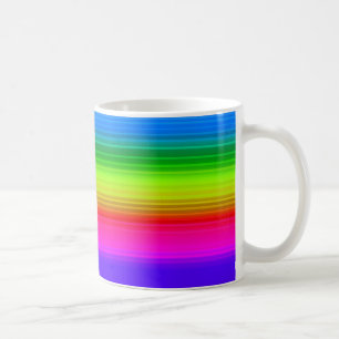Striped rainbow coffee mug