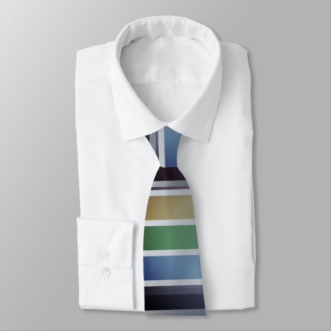 Striped Rainbow Coloured Tie (Tied)