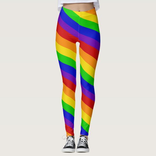 Striped Rainbow Colours Leggings PRIDE Colourful