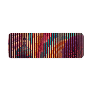 Striped Rainbow Fantasy Return Address Label