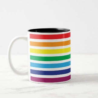 Striped rainbow flag coffee mug
