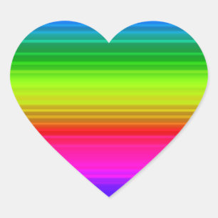 Striped rainbow heart sticker