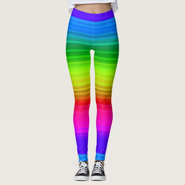 Striped rainbow leggings (Front)