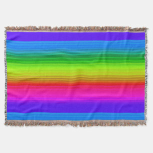 Striped rainbow throw blanket