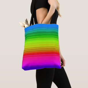 Striped rainbow tote bag