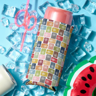 Striped Rectangles Seltzer Can Cooler