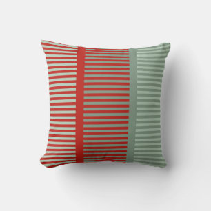 Striped Red and Green Pattern Cushion