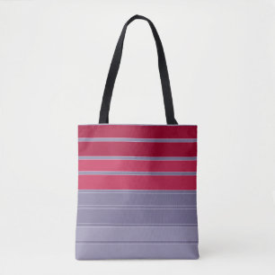 Striped red and grey simple pattern tote bag