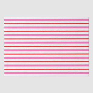 Striped Red and Pink Tissue Paper