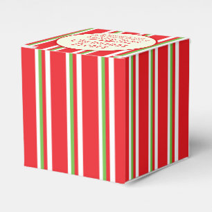 Striped red green cookie swap baking gift box