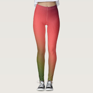 Striped, red , green , gradient   leggings