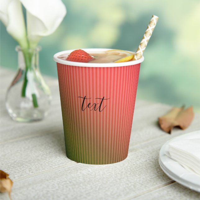 Striped, red , green , gradient   paper cups (Insitu)