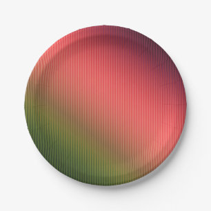 Striped, red , green , gradient throw pillow paper plate