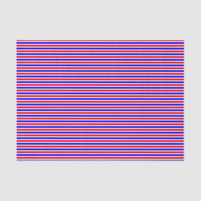 Striped red white blue tissue paper (Front)
