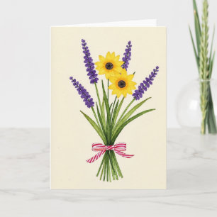 Striped Ribbon Floral Card