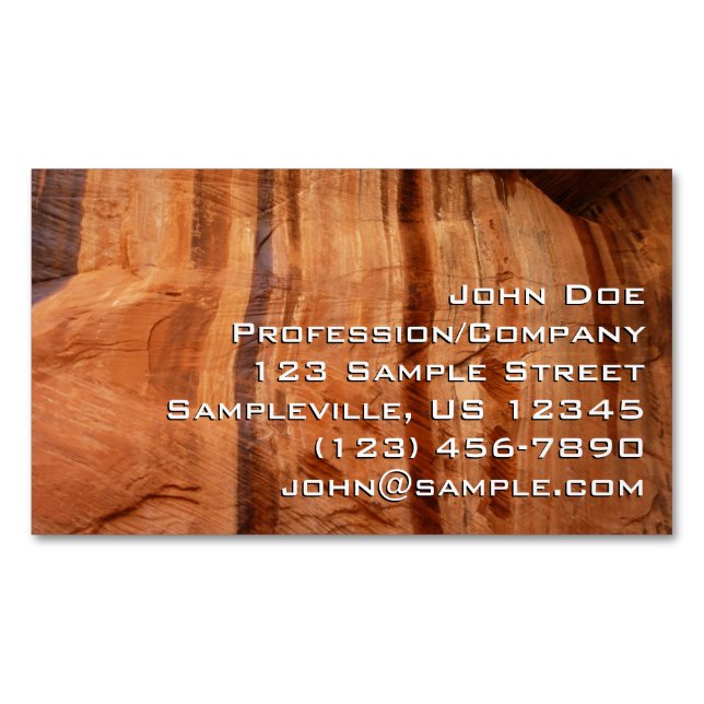 Striped Rock of Double Arch Alcove II at Zion Magnetic Business Card (Front)