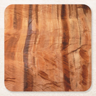 Striped Rock of Double Arch Alcove II at Zion Square Paper Coaster