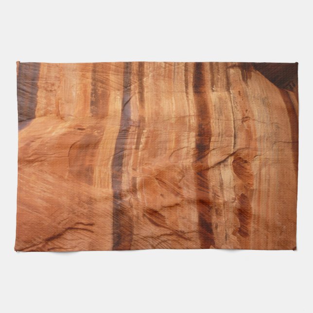 Striped Rock of Double Arch Alcove II at Zion Tea Towel (Horizontal)