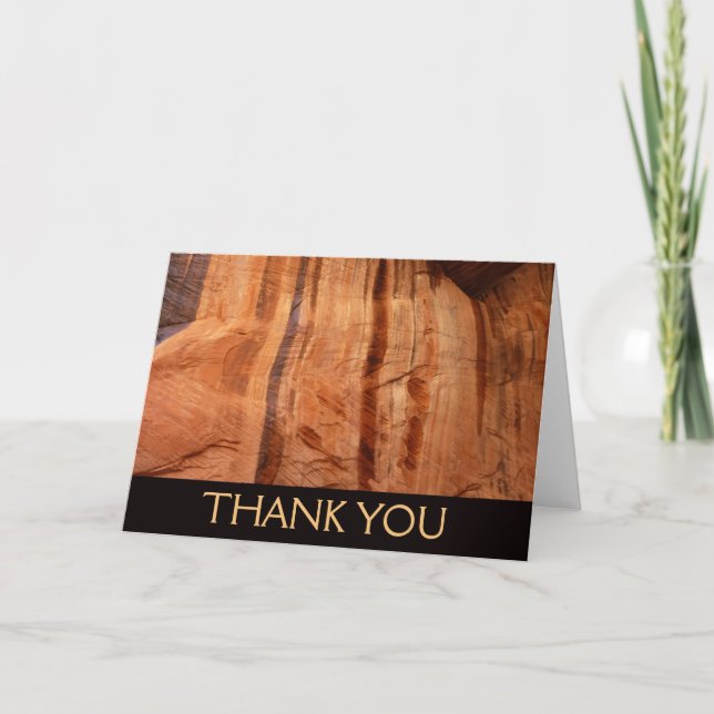 Striped Rock of Double Arch Alcove II at Zion Thank You Card (Front)