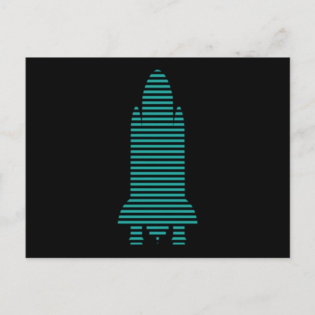 striped rocket postcard (Front)