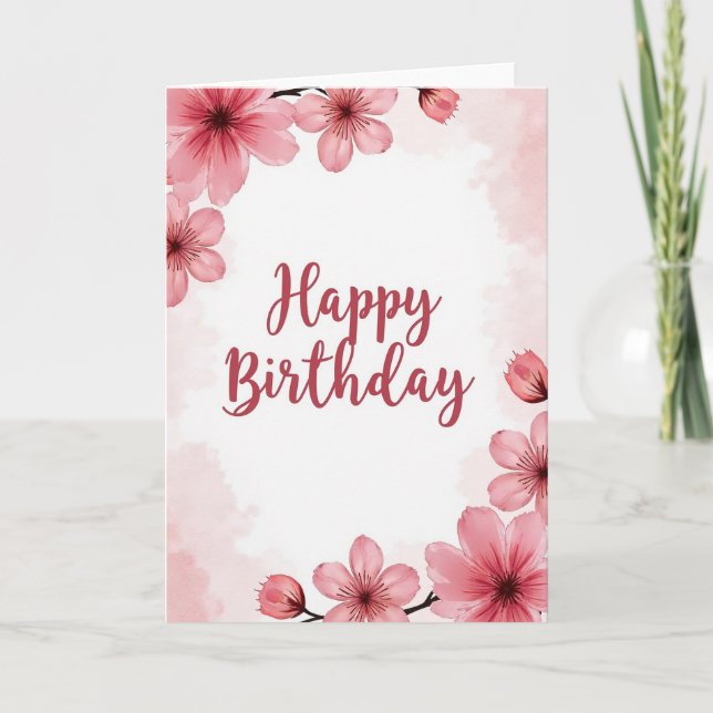 Striped Rose Bloom Card (Front)