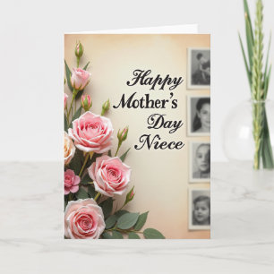 Striped Roses Mothers Day Message Card