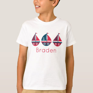 Striped Sailboats Personalised T-Shirt