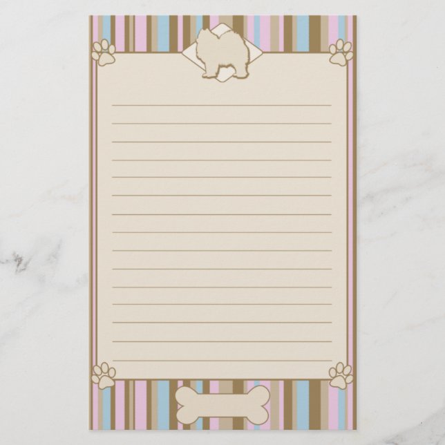 Striped Samoyed Stationery (Front)
