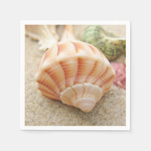 Striped Sea Shell Lightning Whelk Napkin