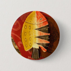 Striped Sensation Tiger Barb Fish Art Print 6 Cm Round Badge