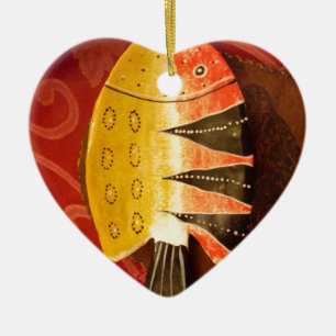 Striped Sensation Tiger Barb Fish Art Print Ceramic Tree Decoration