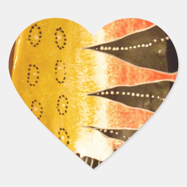 Striped Sensation Tiger Barb Fish Art Print Heart Sticker (Front)