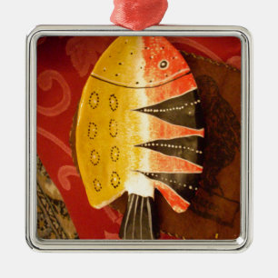 Striped Sensation Tiger Barb Fish Art Print Metal Tree Decoration