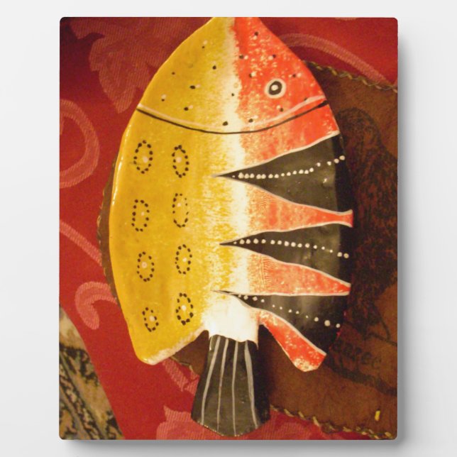 Striped Sensation Tiger Barb Fish Art Print Plaque (Front)