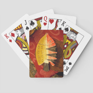 Striped Sensation Tiger Barb Fish Art Print Playing Cards