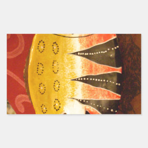 Striped Sensation Tiger Barb Fish Art Print Rectangular Sticker