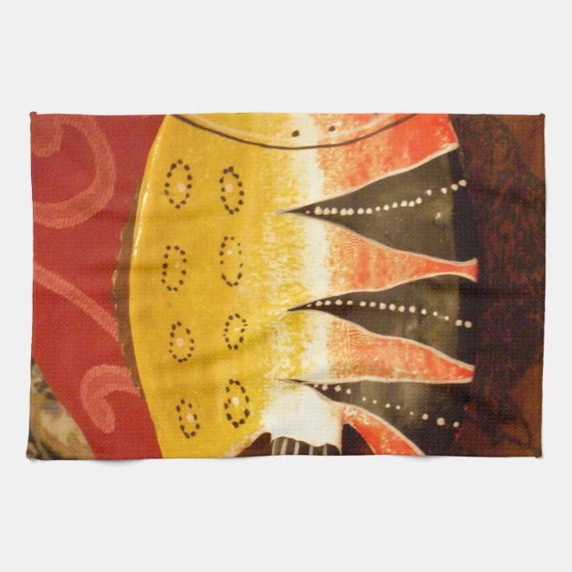 Striped Sensation Tiger Barb Fish Art Print Tea Towel (Horizontal)