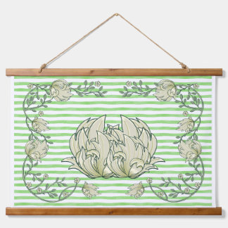 Striped Serenity Floral Hanging Tapestry