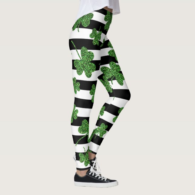 Striped Shamrock Delight Leggings (Right)