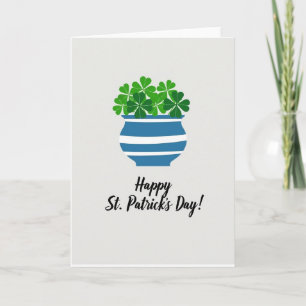 Striped Shamrocks Happy St Patricks Card