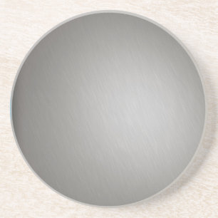 Striped Silver Brushed Aluminium Coaster
